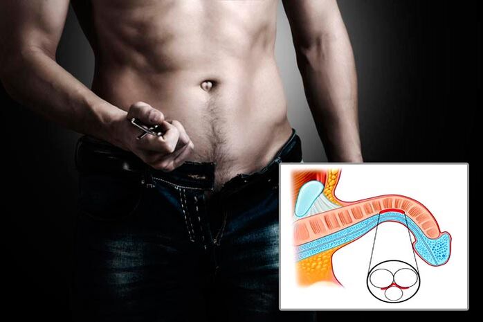 người đàn ông cởi quần để tập tăng kích thước dương vật